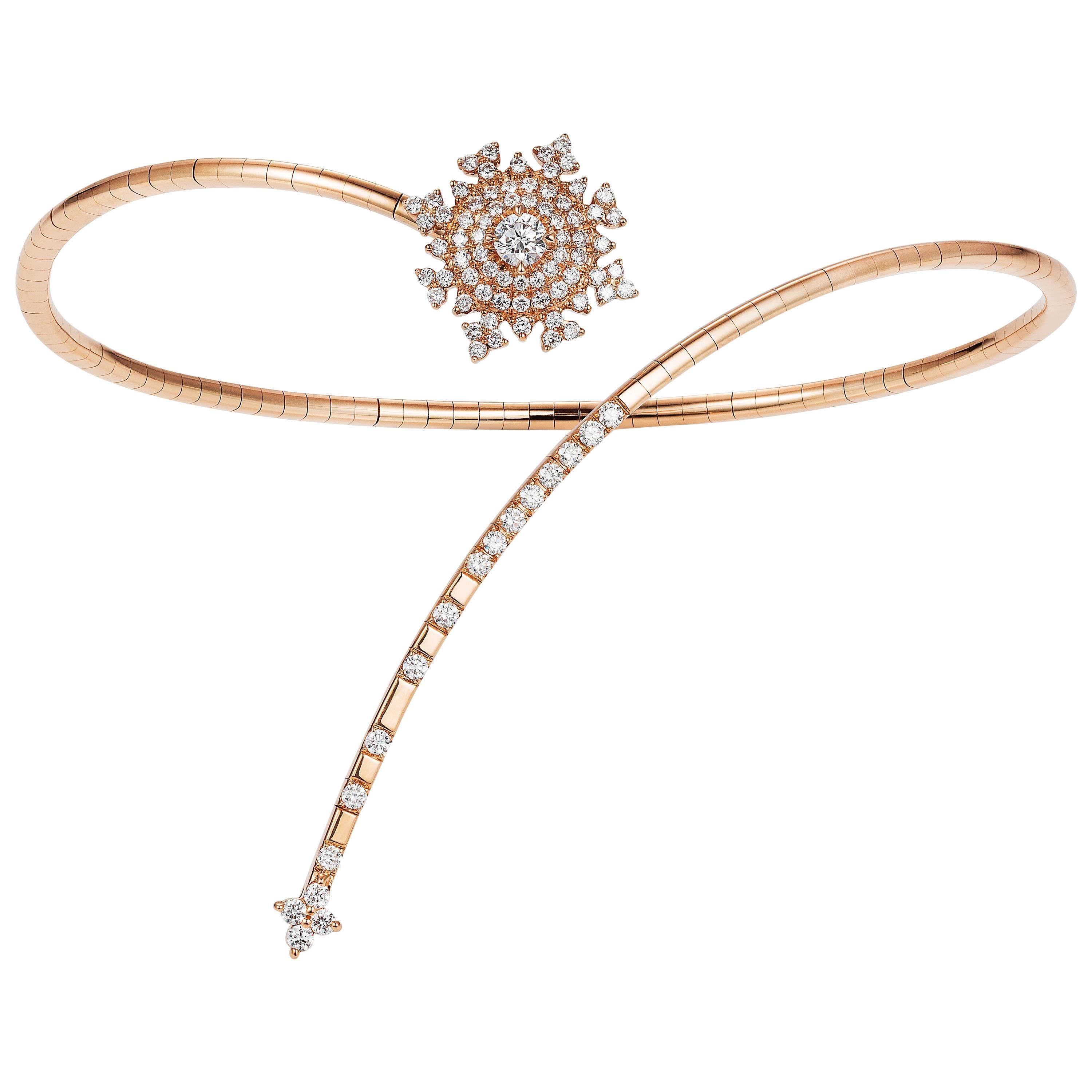 Nadine Aysoy Petite Tsarina 18K Rose Gold and Diamond Bracelet For Sale