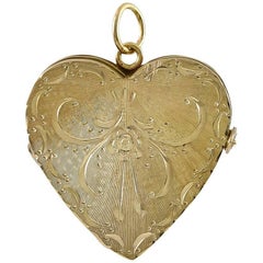 Vintage Engraved Gold Locket for Four Pictures