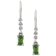 Kian Design 18 Carat White Gold  Demantoid Garnet & Diamond Earrings