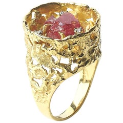 Vintage Spinel and Diamond Ring by John Donald