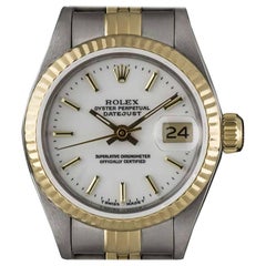Rolex Datejust Ladies Steel and Gold White Dial 69173 Automatic Wristwatch
