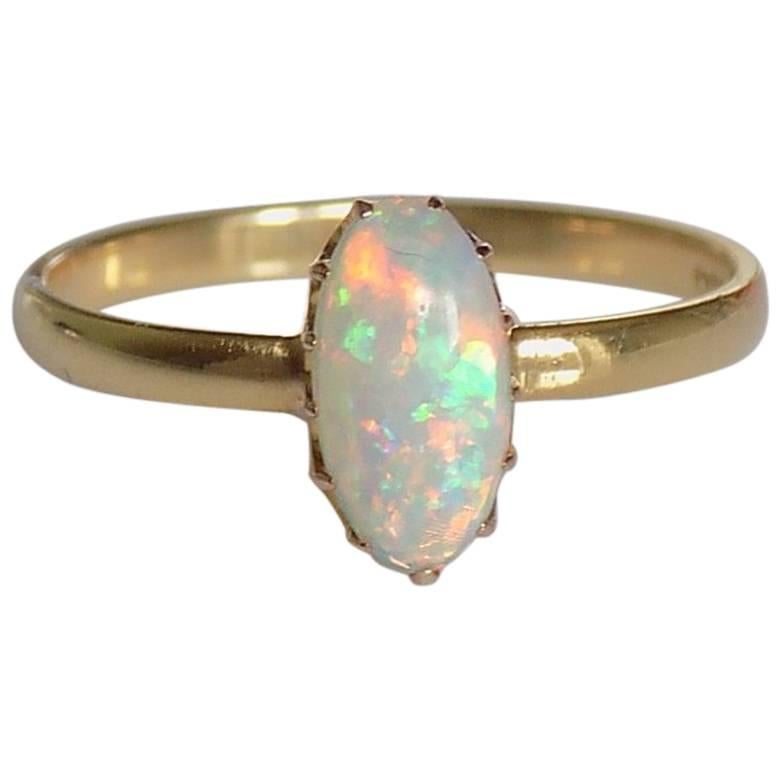 18K Victorian Opal Gold Solitaire Ring