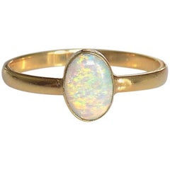 Antique Victorian Opal Gold Solitaire Ring