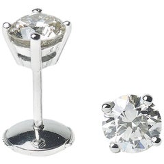Diamond 2.00 Carat Platinum Earrings