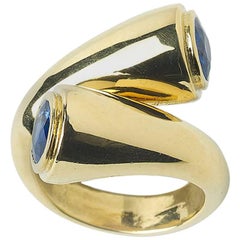 Two-Stone Sapphire Crossover Ring