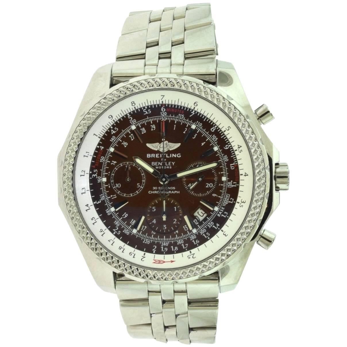 Breitling for Bentley Special Edition A25362 Steel Watch, Box and Papers For Sale