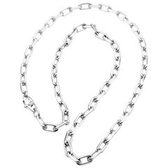 Vintage Cartier Spartacus Link White Gold Chain Necklace