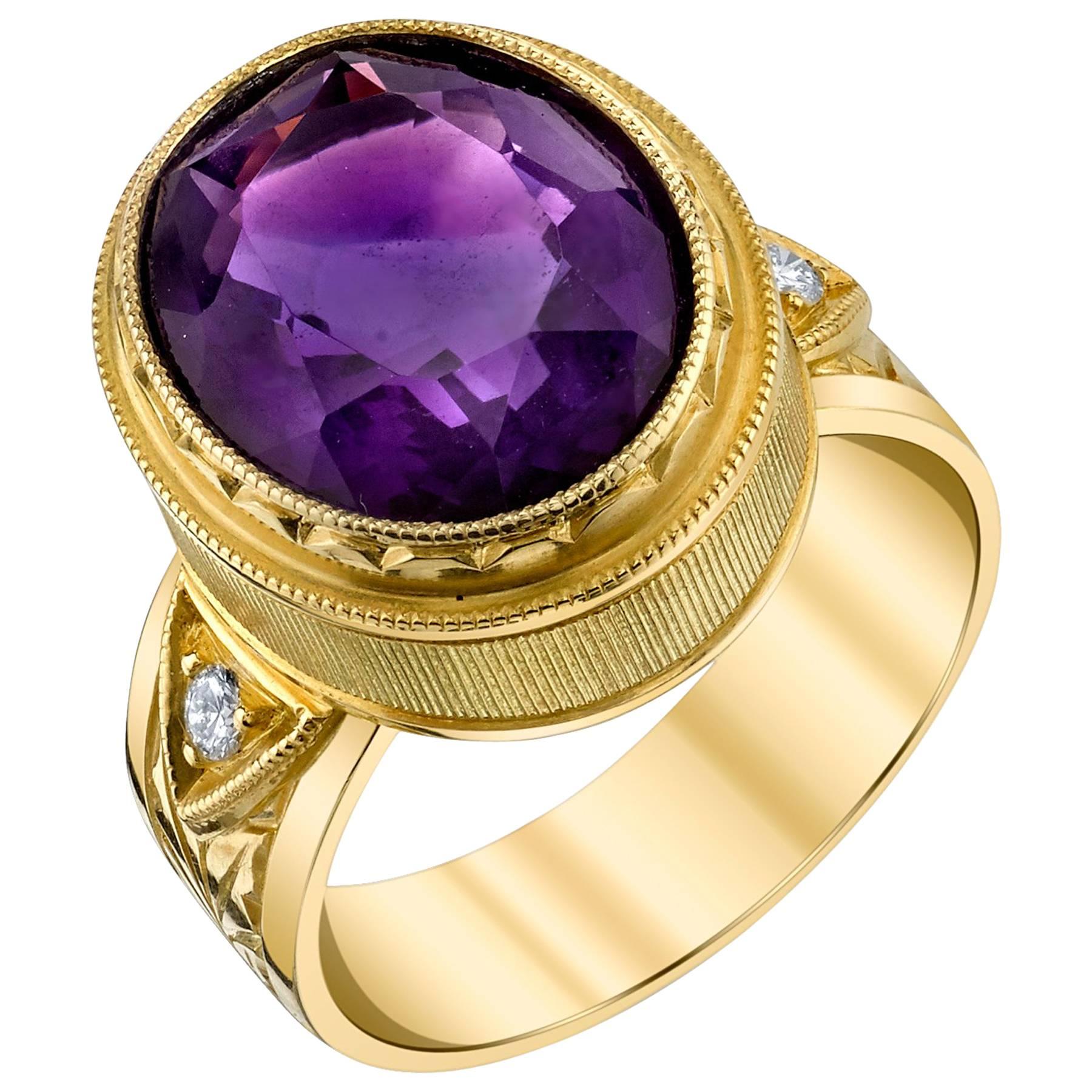 bezel set amethyst ring