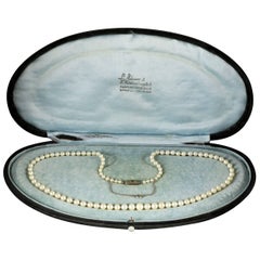 antique pearl necklace Antique Victorian Pearl Boxed Necklace, circa 1900