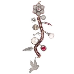 Clarissa Bronfman Diamond, Ruby, Silver 'Garden of Eden' Symbol Tree Necklace 