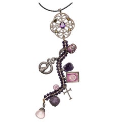 Clarissa Bronfman Amethyst, Diamonds 'La Dolce Vita' Symbol Tree Necklace 
