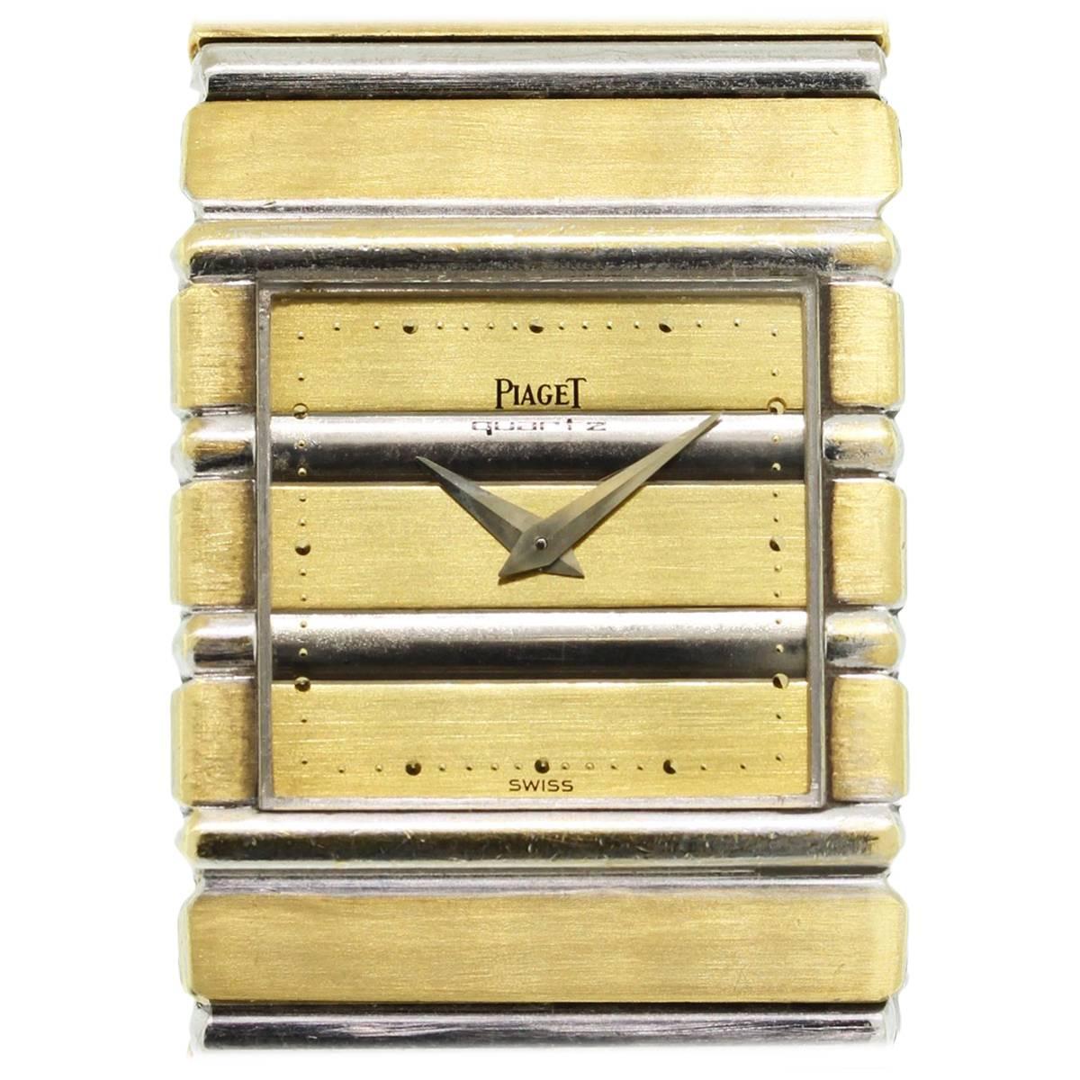 Piaget Polo White and Yellow Gold Quartz Wristwatch