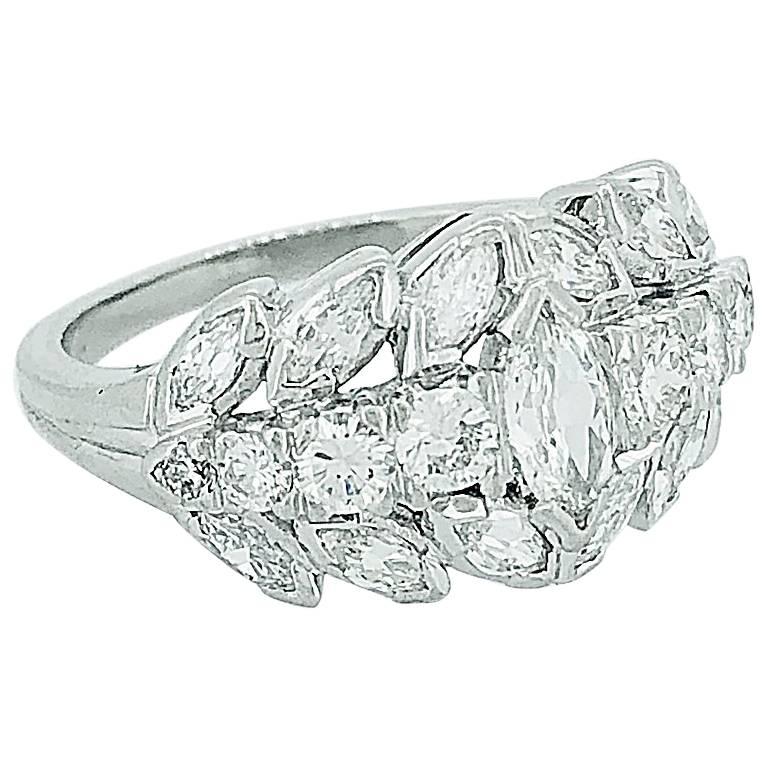 Art Deco .45 Carat Diamond Engagement Wedding Band Platinum