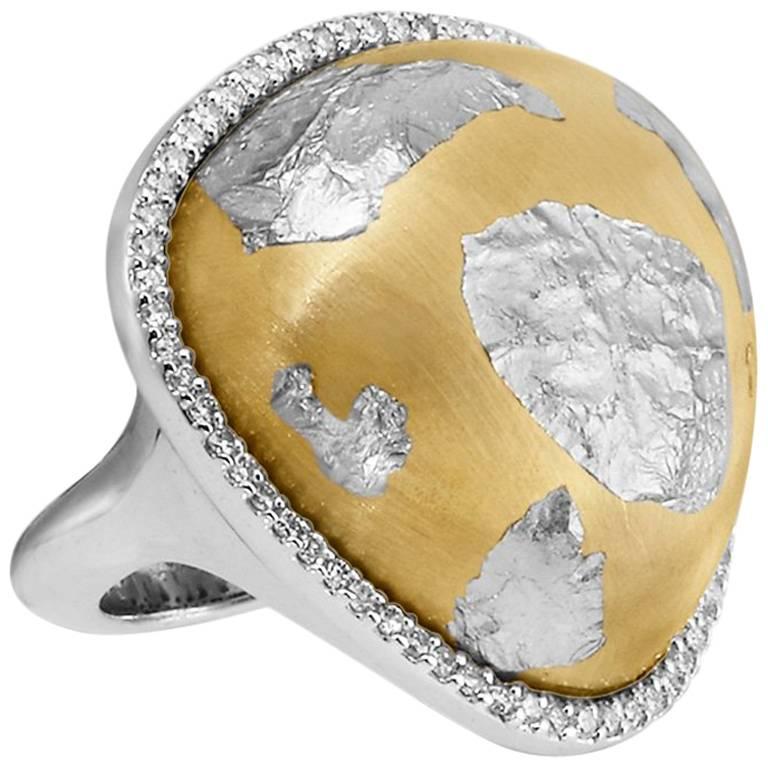 Soho, Designed Sterling Silver Ring with Gold Overlay
