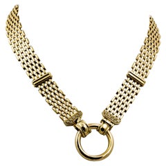 14 Karat Yellow Gold Necklace with Diamonds