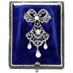 Antique French Victorian Boxed Belle Epoque Brooch, circa 1900