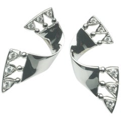 White Gold White Diamond Earrings