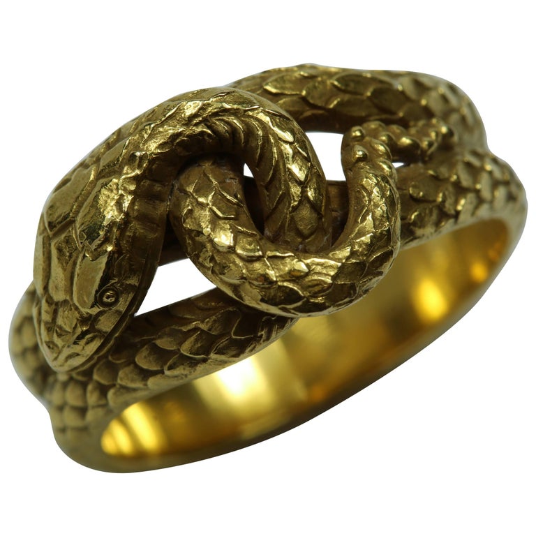Antique Victorian circa 1860s Gold Snake Band Ring at 1stDibs