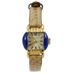 Retro Gold and Lapis Lazuli Patek Philippe Ladies Watch, circa 1950s