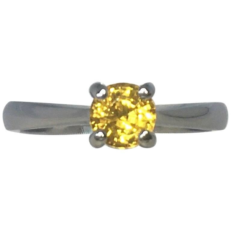 Vivid Ceylon Sapphire 0.65 Carat Platinum Solitaire 'Tiffany Style' Ring 950