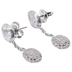 Marco Bicego Siviglia 18k White Gold & Pave Diamond Drop Earrings 0.93 Carat