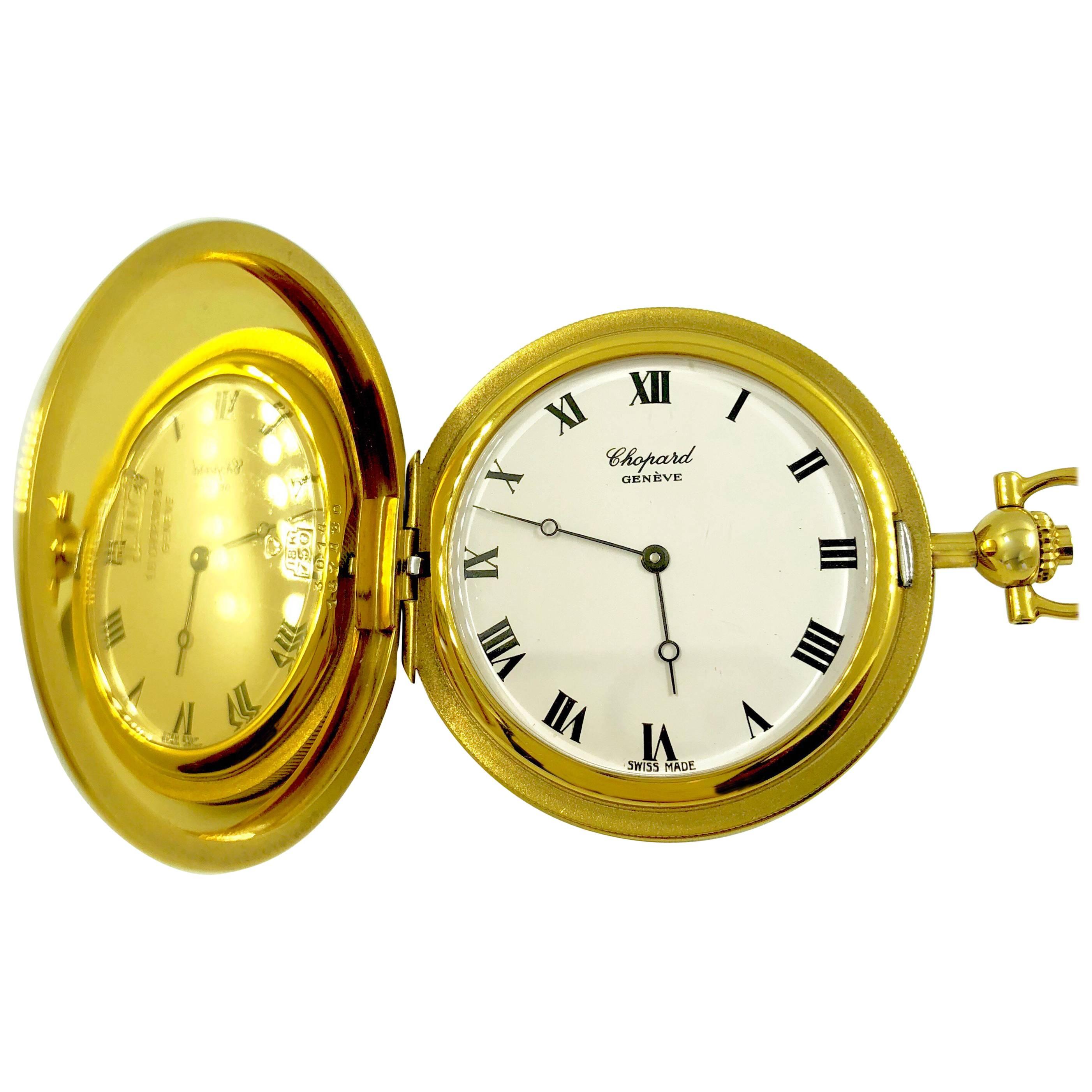 Chopard Yellow Gold manual wind Pocket Watch For Sale