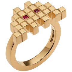 Francesca Grima Ruby Yellow Gold Invader I Ring