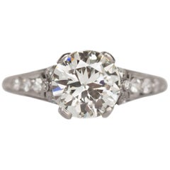 1.58 Carat Diamond Platinum Engagement Ring