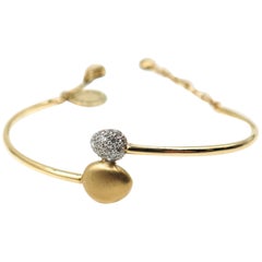 Satin and Diamond pave Bangle Bracelet by Brumani