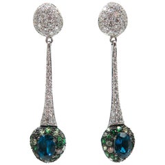 Tourmaline and Diamond Drop Earrings by Brumani