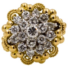 2.0 ctw Diamond Cluster 14 Karat Yellow Gold Ring