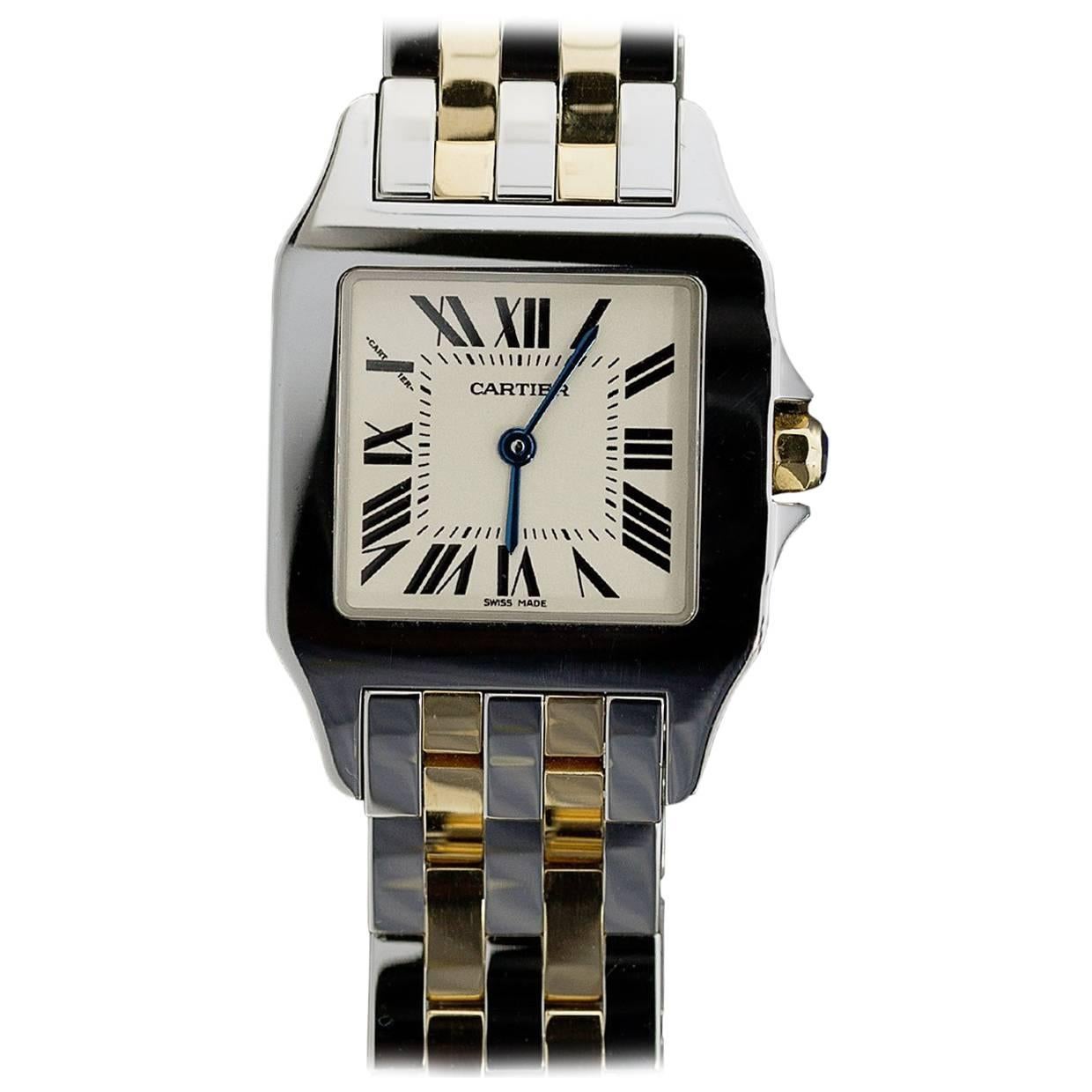Cartier Ladies Yellow Gold Stainless Steel Santos Demoiselle quartz Wristwatch 
