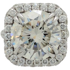 GIA 10.02ct Natural Round Diamond Engagement Ring Platinum Setting 3.60cts