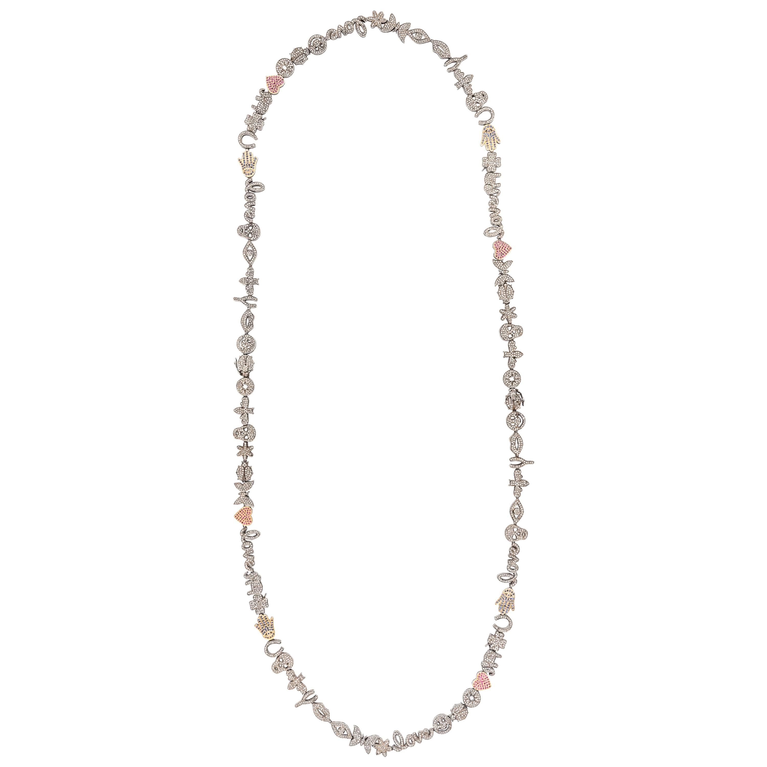 Clarissa Bronfman Diamond 'Emoji' Necklace 
