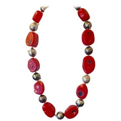 Michael Kneebone Coral Slice Baroque Tahitian Pearl Necklace