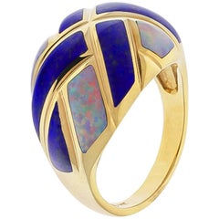 Kabana Lapis Lazuli and Opal Dome Ring