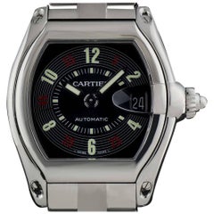 Cartier Steel Black Arabic Dial Roadster Gents W62002V3 Automatic Wristwatch