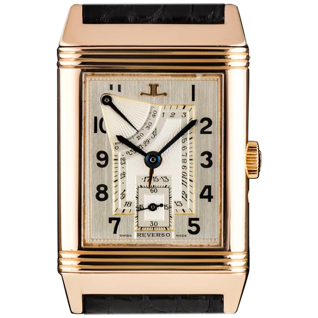 Jaeger LeCoultre 60th Anniversary Reverso Rose Gold Silver Dial ManualWind Watch