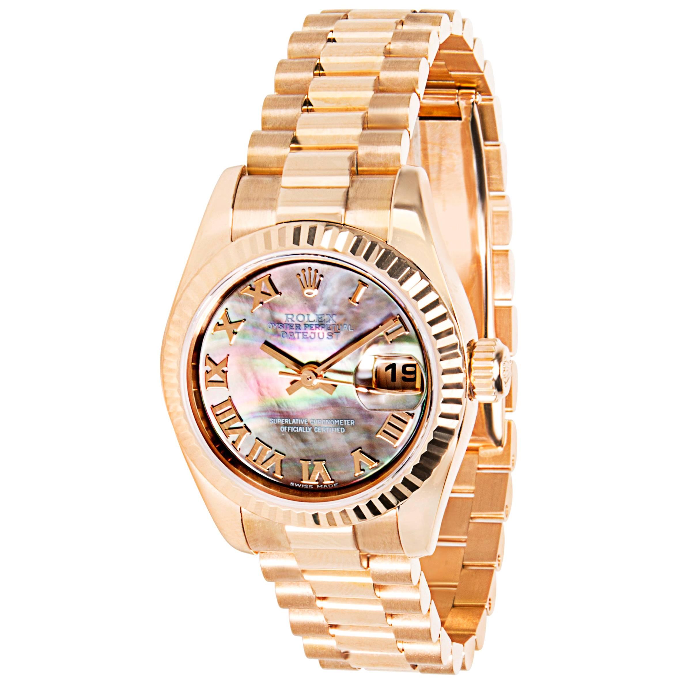 Rolex Datejust 179175 Ladies Chronometer Watch in Rose Gold