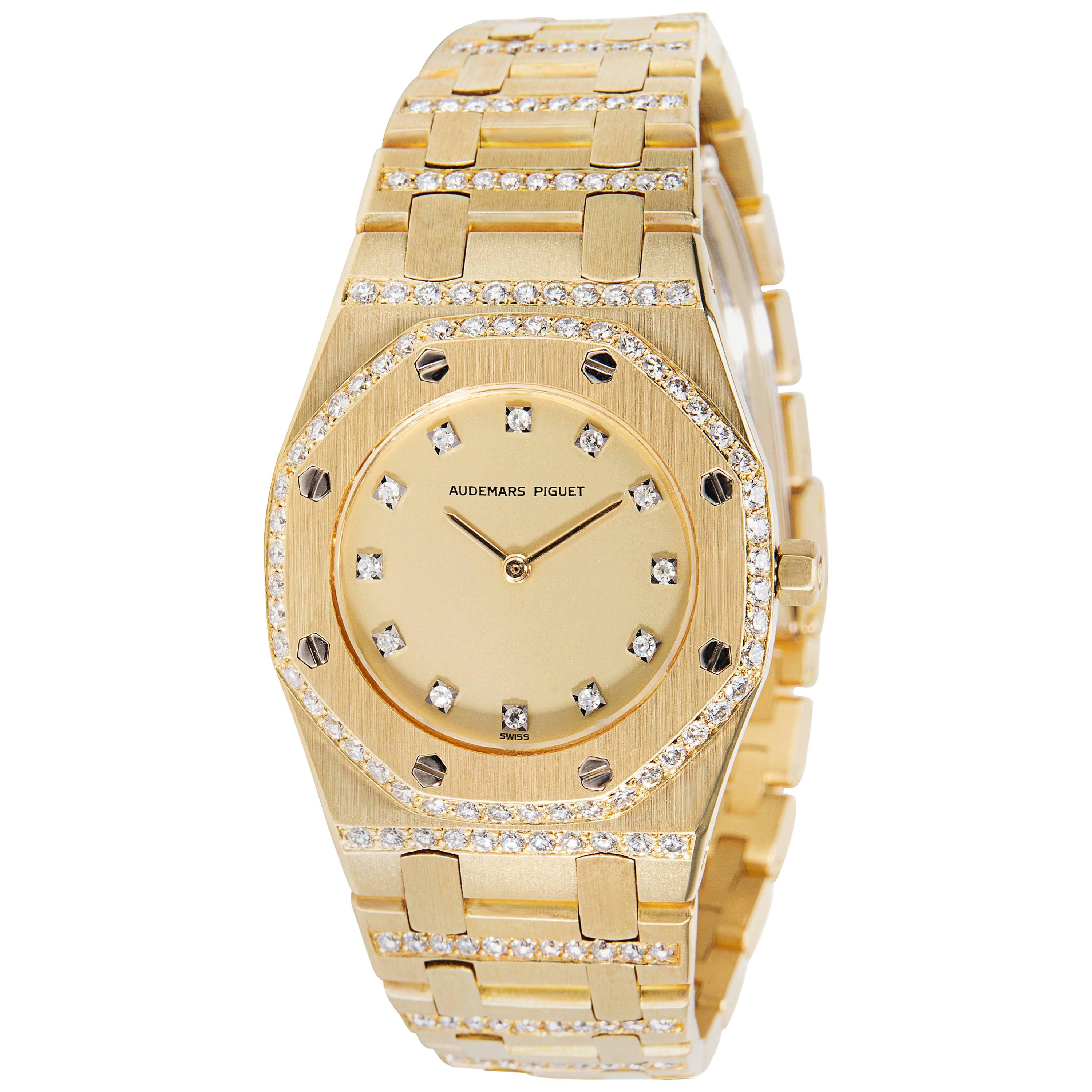 Audemars Piguet Ladies Royal Oak Diamond Quartz Wristwatch 