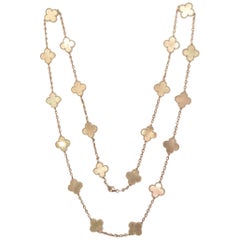 Van Cleef & Arpels 20 Motif Alhambra Mother-Of-Pearl and White Gold Necklace
