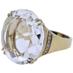 H. Stern Cobblestone Rock Crystal Diamond Gold Ring