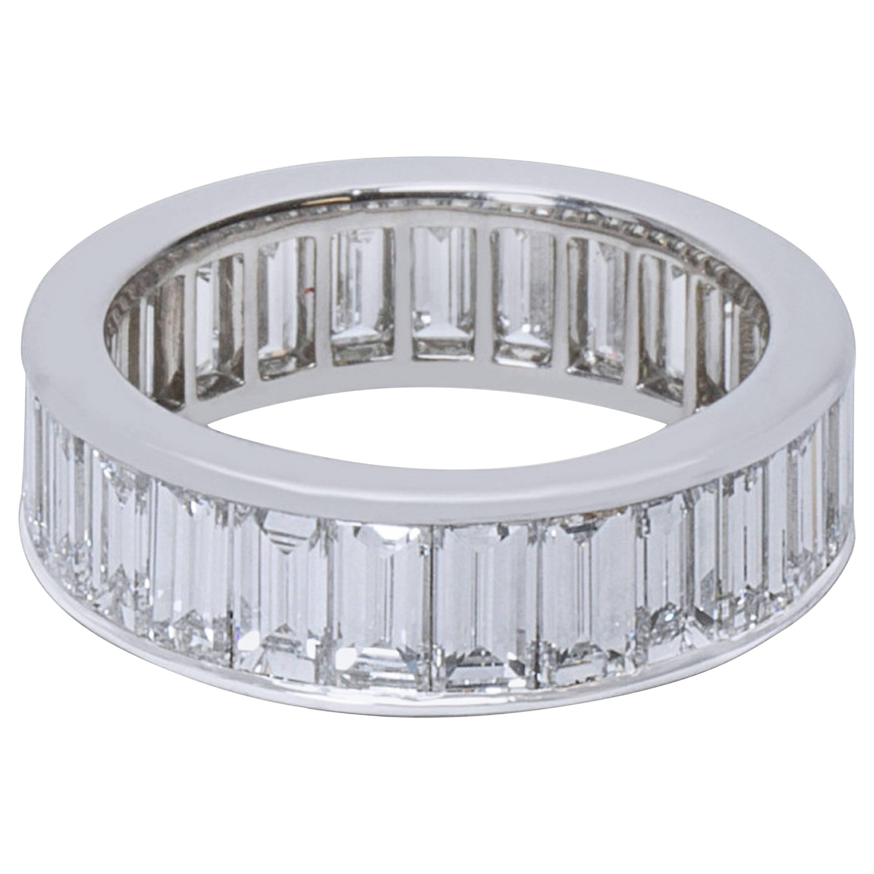 cartier diamond baguette platinum eternity wedding ring