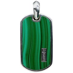 David Yurman Malachite Dog Tag Pendant