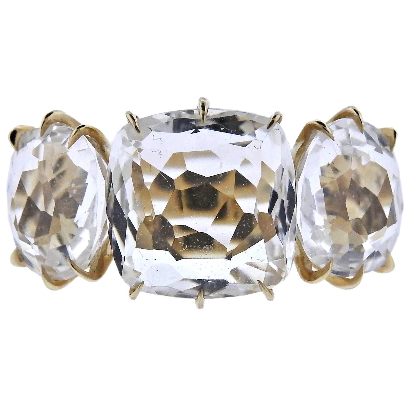 H. Stern Moonlight Crystal Diamond Gold Ring