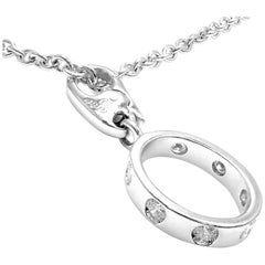 Cartier Diamond Love White Gold Charm Pendant Necklace