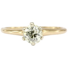 Victorian 14K Gold Ostby & Barton Old European Cut Diamond Engagement Ring