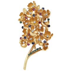 Emilio Jewelry Handmade Ruby Flower Brooch