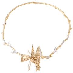 Vintage Rare 1963 Georges Braque Diamonds and Gold "Alcyone" Necklace