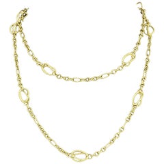 Used Rare David Yurman 18 Karat Yellow Gold Spiral Link Necklace